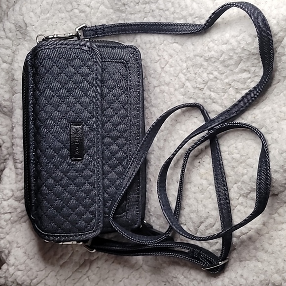 Vera Bradley Handbags - Vera Bradley Iconic RFID All In One Denim Cell Phone denim Crossbody Vera Bradle